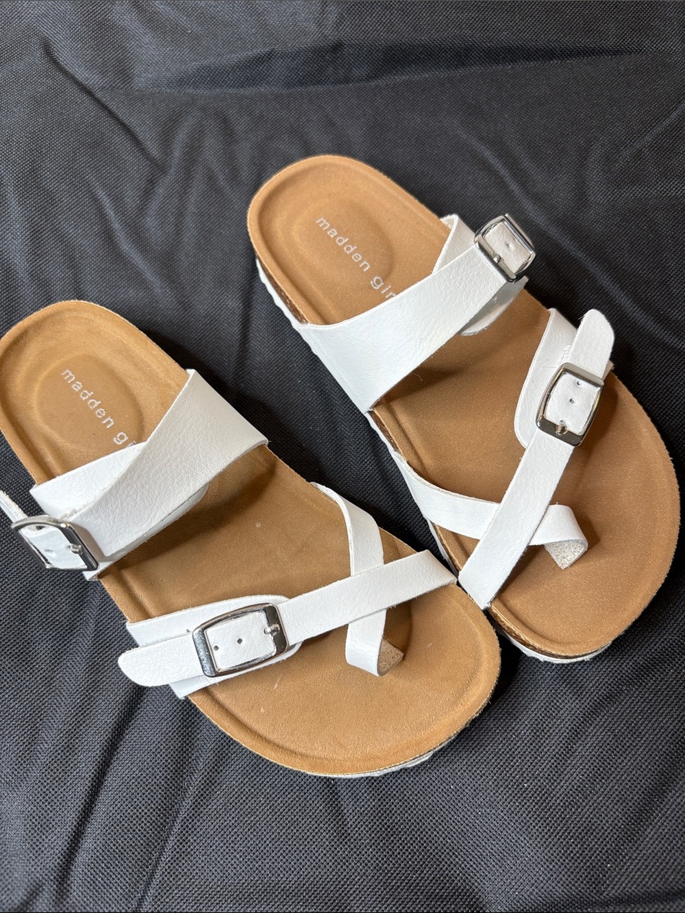 Madden Girl Toe  Sandals White Adjustable Sandals Size 13